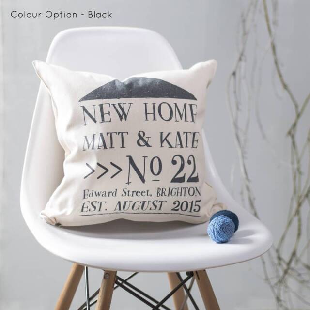 Personalised New Home Cushion, Housewarming Gift - image 1