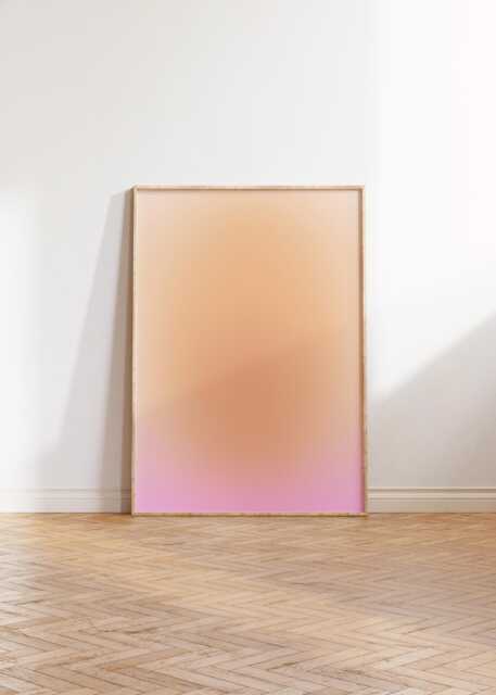 Peach Pink Aura Gradient Art Print, Spiritual Self Care - image 1