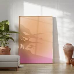Peach Pink Aura Gradient Art Print, Spiritual Self Care - thumbnail 2