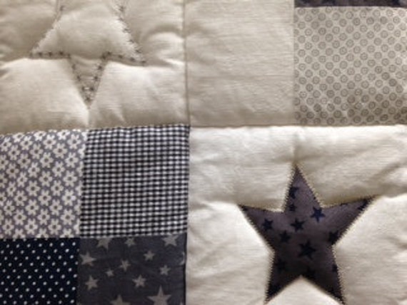 Crawling Blanket With Name, Individual Baby + Positioning Pillow Oskar Patchwork Blanket, Personalized - image 1