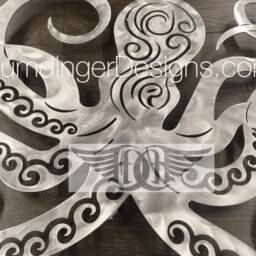 Octopus - Outdoor Metal Wall Art Bathroom Sea Creature Ocean Sculpture Pool Patio Decor Humdinger Designs - thumbnail 3