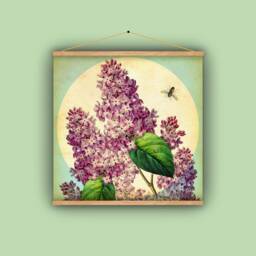 Lilacs, Spring Flowers, Bugs, Insects, Natural History, 1860S, Botanical, Garden Lover, Vintage Art, Antique Image, Wall Hanging - thumbnail 1