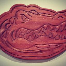 Rustic Hand Carved Uf Univesity Of Florida Gators Logo Wall Art/Hanging - Made With Traditional Woodcarving Tools Active - thumbnail 3