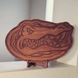 Rustic Hand Carved Uf Univesity Of Florida Gators Logo Wall Art/Hanging - Made With Traditional Woodcarving Tools Active - thumbnail 1
