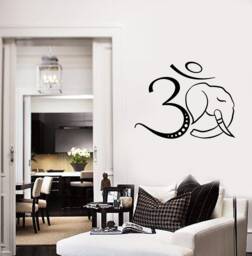 Om Symbol Vinyl Wall Decal Ganesha Hinduism God Elephant Stickers Mural - #2835Di - thumbnail 1