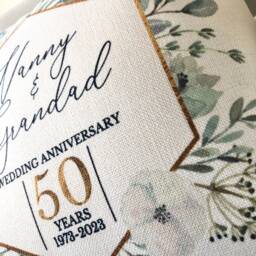 Personalised Golden Wedding Anniversary Cushion - thumbnail 3