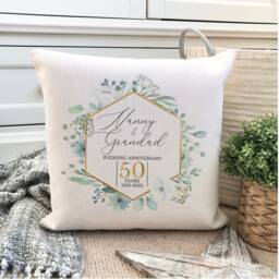 Personalised Golden Wedding Anniversary Cushion