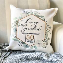 Personalised Golden Wedding Anniversary Cushion - thumbnail 2