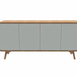 High Sideboard, Natural Wood Dresser, Credenza Tv Stand Vinyl Record Storage Media Console Art Deco Mid Century Handmade Custom Furniture - thumbnail 3