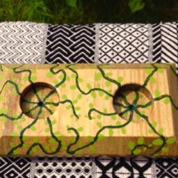 Tendrils Of Nature - Vines Salvaged Wood Tea Lights Candle Holder Ivy Plants Natural Decor Wooden Country Home - thumbnail 3