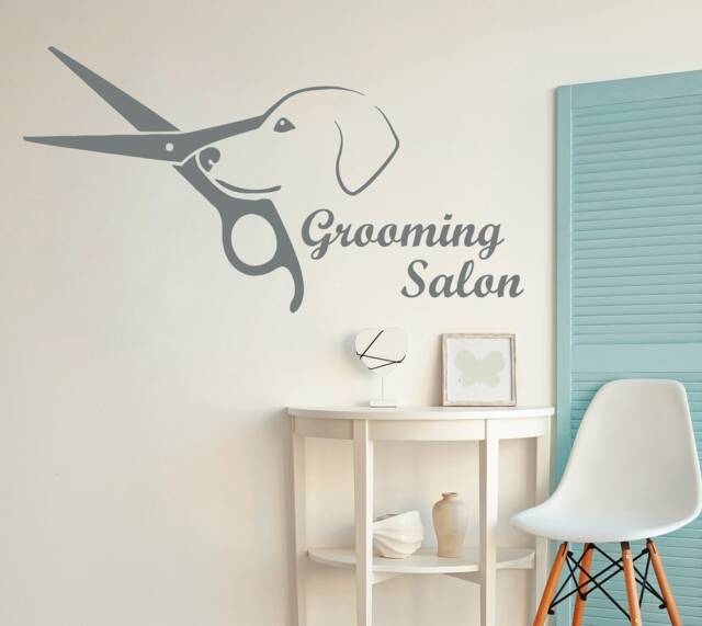 Grooming Salon Wall Decals. Dog Decal. Scissors Vinyl Sticker. Decor. Sign. Decal Me23 - image 1