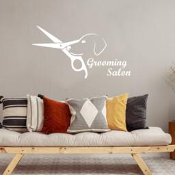 Grooming Salon Wall Decals. Dog Decal. Scissors Vinyl Sticker. Decor. Sign. Decal Me23 - thumbnail 3