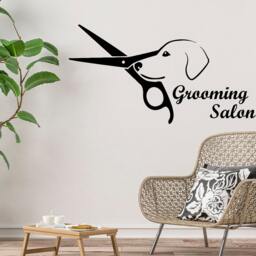 Grooming Salon Wall Decals. Dog Decal. Scissors Vinyl Sticker. Decor. Sign. Decal Me23 - thumbnail 2