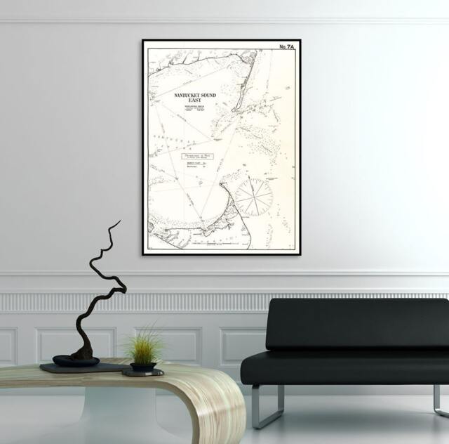 Antique Nantucket Sound Map Print Cape Cod East Massachusetts - image 1
