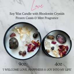 Soy Wax Crystal Candle, Spiritual Gift With 8 Intentions To Choose From - thumbnail 4