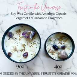 Soy Wax Crystal Candle, Spiritual Gift With 8 Intentions To Choose From - thumbnail 3