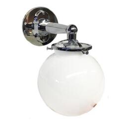 Ball Wall Light - Milk Glass Shade/Indoor Outdoor 10+ Finishes - thumbnail 2