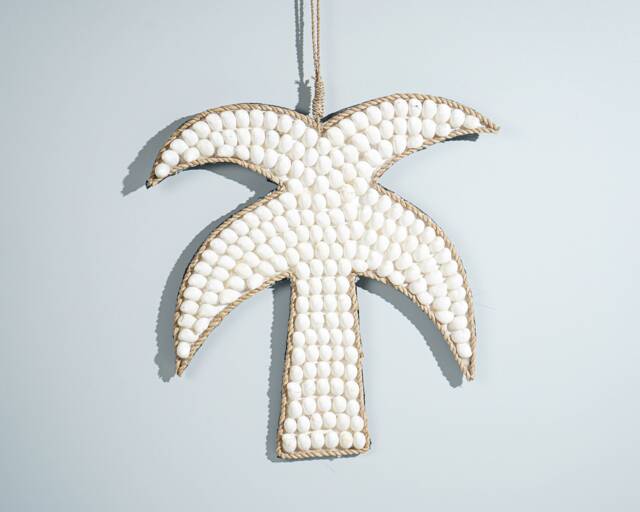 Seashell Wall Hanging, Coconut Tree Shape, Hanging Shell D??cor, Handmade, Tropical Handicraft, Interior Decoration, Housewarming Gift - image 1