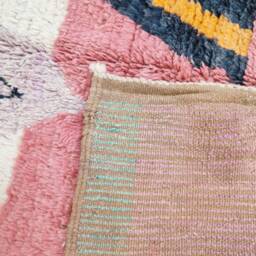 Handwoven Boujaad Rug, Colorful Moroccan Berber Wool Carpet, Boho Design - thumbnail 4
