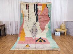 Handwoven Boujaad Rug, Colorful Moroccan Berber Wool Carpet, Boho Design - thumbnail 1