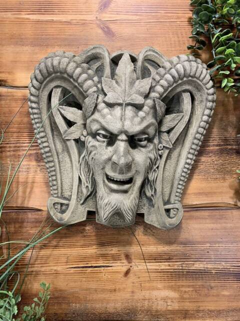 stone Garden Tree Man Green Devil Pagan Wall Plaque Hanging Ornament - image 1