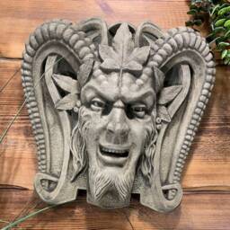 stone Garden Tree Man Green Devil Pagan Wall Plaque Hanging Ornament - thumbnail 2