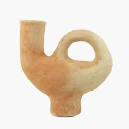 Clearance Sale Moroccan Unglazed Tamegroute Abstract Sculpture, Ecru & Terracotta, Unique Handmade Ceramic Craftsmanship - thumbnail 4