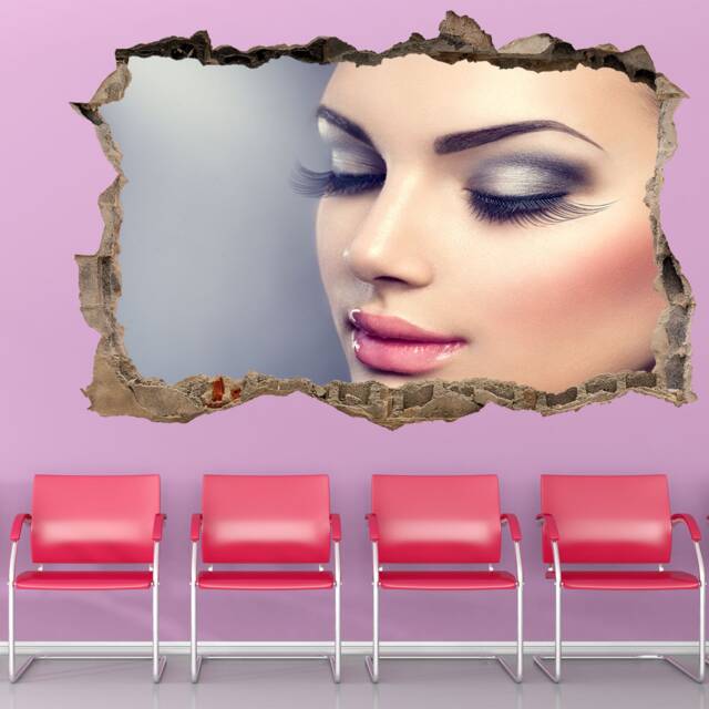Makeup Model Long Eyelash Beauty Salon Wall Decal Sticker Mural Poster Print Art Decor Gp15 - image 1