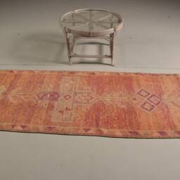 Pink Kitchen Rugs, Turkish Rug, Anatolian Vintage Rugs For Indoor, 2.8x11.6 Ft Area Bohemian Bedroom Rug - thumbnail 3