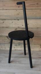 Custom Scorched Oak Table With Handle Modern Side - thumbnail 1