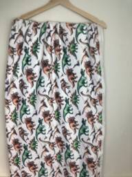 Handmade Dinosaur Fleece Baby Blanket, Jurassic Dino Pram Cover - thumbnail 1