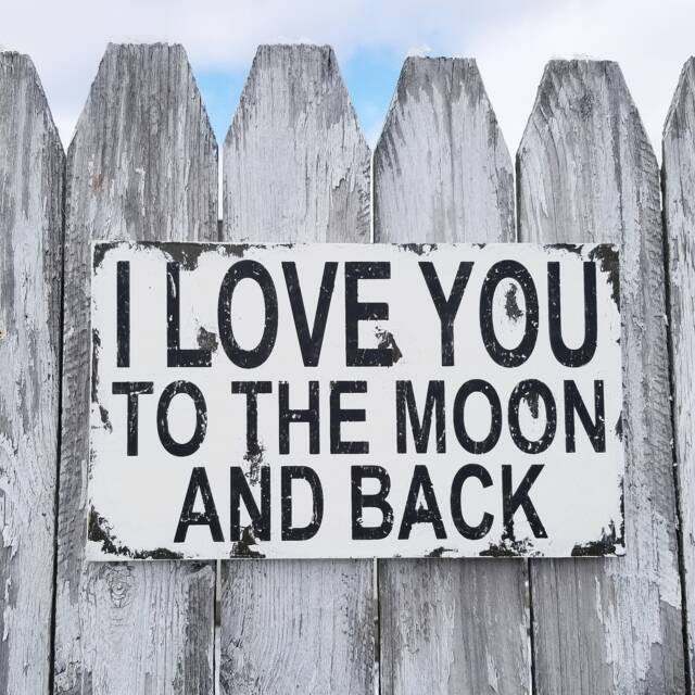 I Love You To The Moon & Back Sign - Rustic Wedding Decor Baby Nursery Wall Maternity Photo Prop Newborn -Primitive - image 1