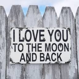 I Love You To The Moon & Back Sign - Rustic Wedding Decor Baby Nursery Wall Maternity Photo Prop Newborn -Primitive - thumbnail 1