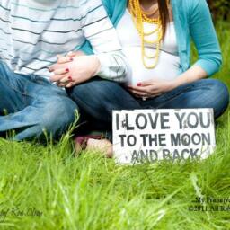 I Love You To The Moon & Back Sign - Rustic Wedding Decor Baby Nursery Wall Maternity Photo Prop Newborn -Primitive - thumbnail 2