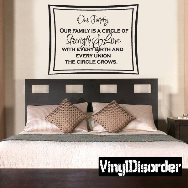 Our Family Is A Circle Of Strength & Love With Every Birth - Vinyl Wall Decal Quotes Sticker Fa015Ourfamilyiet - image 1