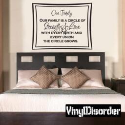 Our Family Is A Circle Of Strength & Love With Every Birth - Vinyl Wall Decal Quotes Sticker Fa015Ourfamilyiet - thumbnail 1