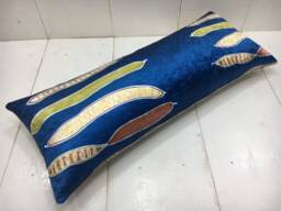 Silk Ikat Lumbar Pillow Cover, Handwoven Accent Cushion - 10x24