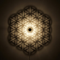 Wall Lamp Flower Of Life - Shadow Wooden Lampshade Ceiling Light Sacred Geometry