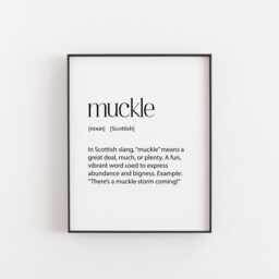 Muckle Scottish Word Print - Slang Definition Wall Art Scotland Gift Dictionary Style Typography - thumbnail 2