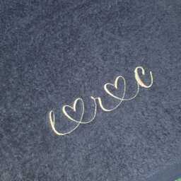 Personalised Embroidered Hand Towel With Heart, His & Hers Bathroom Wedding Anniversary Gift - thumbnail 4