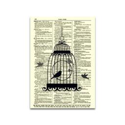 Birds & Cage Art Print 1897 Antique Dictionary Page - thumbnail 3