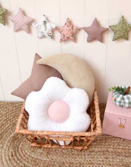 Blush Pink Flower Cushion Nursery Decor Pillow Girl Gift Baby Modern Petal - image 1