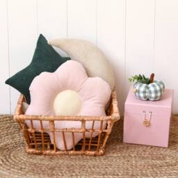 Blush Pink Flower Cushion Nursery Decor Pillow Girl Gift Baby Modern Petal - thumbnail 2