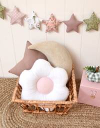 Blush Pink Flower Cushion Nursery Decor Pillow Girl Gift Baby Modern Petal - thumbnail 1
