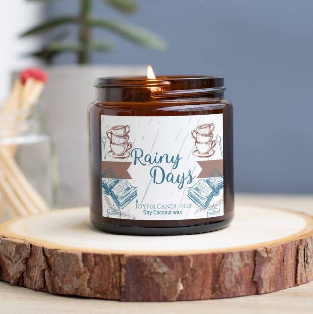 Autumn Rainy Day Soy Candle - Book Lover Gift, Homemade Scented - image 1