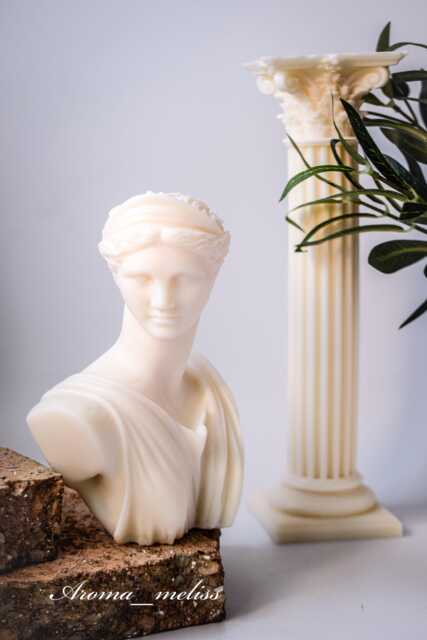 Artemis Candle Greek Goddess Sculpture, Eco-Friendly Soy & Beeswax - image 1