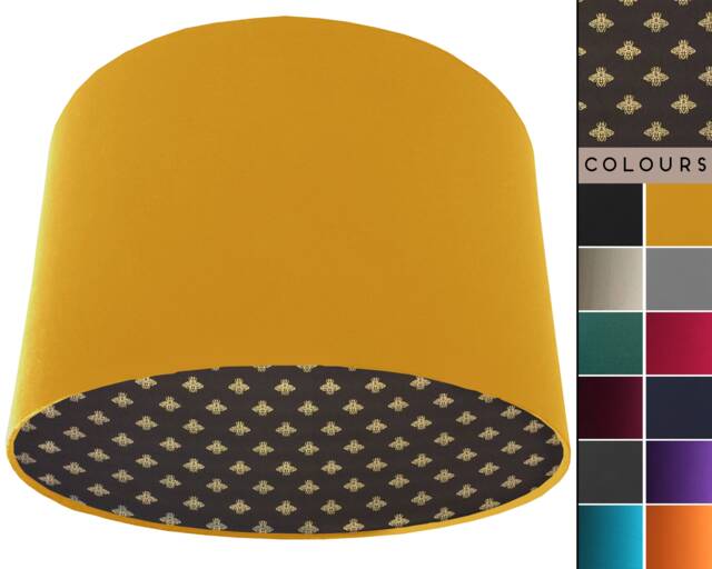 Bee Lampshade Black & Gold Country Home Decor - image 1