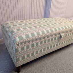 Luxury Storage Ottoman in James Hare Paxton Fabric, Handmade Upholstered Blanket Box, Bench, Coffee Table - thumbnail 2