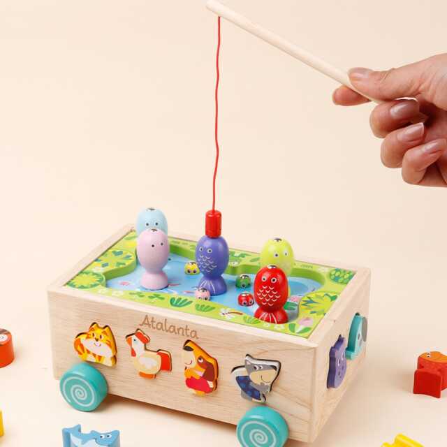 Custom Wooden Magnetic Fishing Toy Toddler Sensory Car - image 1