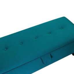Teal Buttoned Storage Bench - Velvet Ottoman Handmade in Britain - thumbnail 2